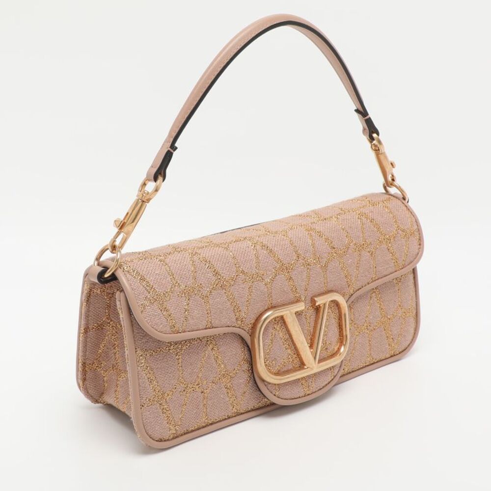 Valentino Loco Dusty Pink/gold Iconographe Canvas Flap Bag - Picture 3 of 7